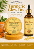 NEWGLOW Golden Turmeric Glow Duo – Brightening Soap & Hydrating Oil for Even, Radiant Skin