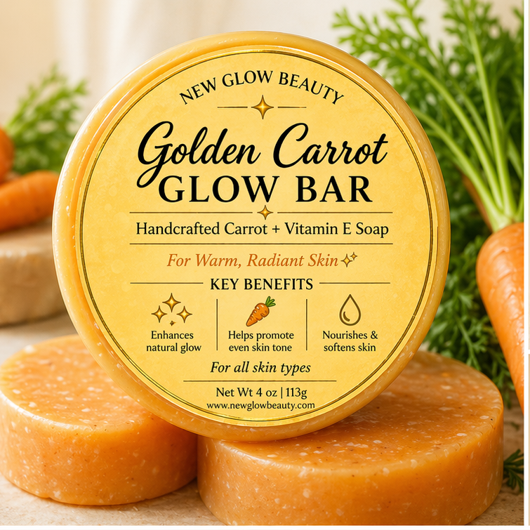 NEWGLOW Golden Carrot Glow Bar – Carrot & Vitamin E Radiance Soap (4 oz)