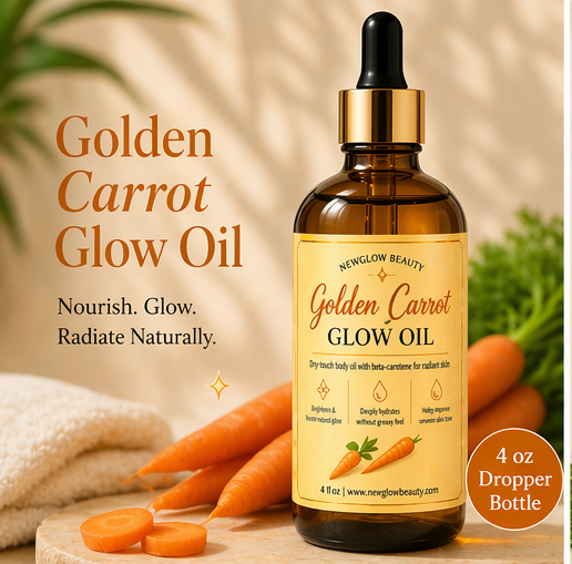 NEWGLOW Golden Carrot Glow Oil – Radiance Boosting Body Oil with Vitamin E (4 oz)
