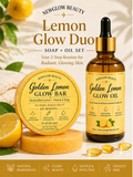 NEWGLOW Golden Lemon Glow Duo – Brightening Soap & Body Oil for Smooth, Radiant Skin