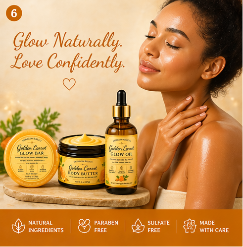 Golden Trio Glow Set | Soap, Body Butter & Glow Oil | Lemon, Carrot & Turmeric | 3-Step Radiant Skin Routine