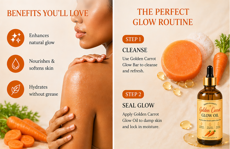 NEWGLOW Golden Carrot Glow Duo – Brightening Soap & Hydrating Body Oil for Radiant Skin