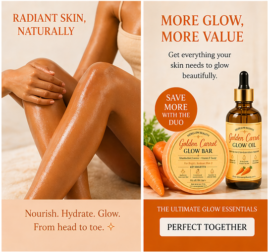 NEWGLOW Golden Carrot Glow Duo – Brightening Soap & Hydrating Body Oil for Radiant Skin