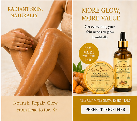 NEWGLOW Golden Turmeric Glow Duo – Brightening Soap & Hydrating Oil for Even, Radiant Skin