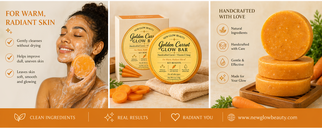 NEWGLOW Golden Carrot Glow Bar – Carrot & Vitamin E Radiance Soap (4 oz)