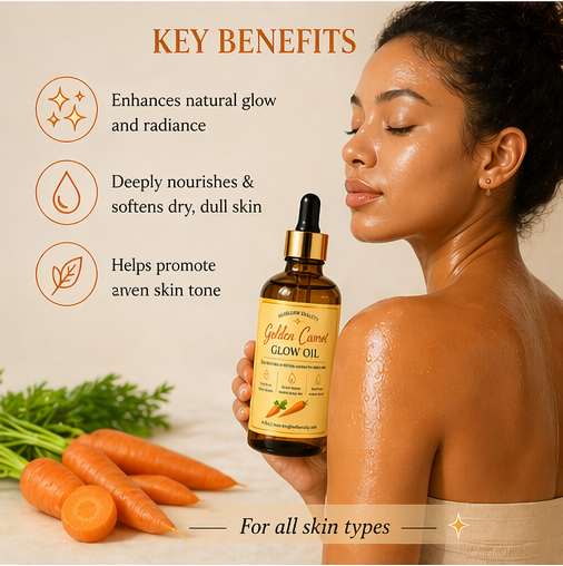 NEWGLOW Golden Carrot Glow Oil – Radiance Boosting Body Oil with Vitamin E (4 oz)