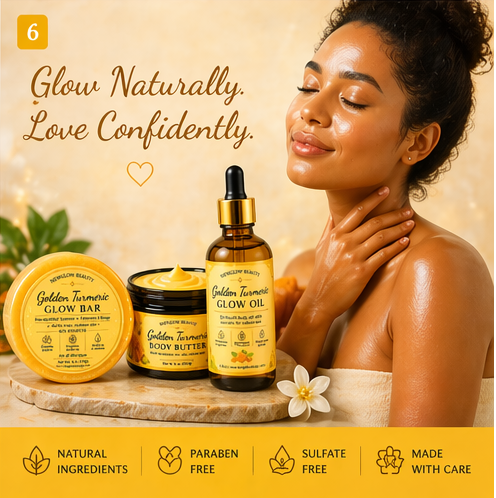 Golden Trio Glow Set | Soap, Body Butter & Glow Oil | Lemon, Carrot & Turmeric | 3-Step Radiant Skin Routine