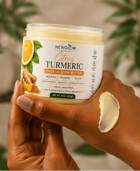 NEWGLOW Citrus Turmeric Face & Body Butter – Deep Moisturizing Cream for Soft, Radiant & Glowing Skin