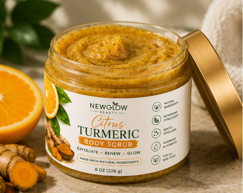 NEWGLOW Citrus Turmeric Body Scrub – Brightening & Exfoliating Glow Polish