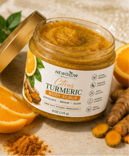 NEWGLOW Citrus Turmeric Body Scrub – Brightening & Exfoliating Glow Polish