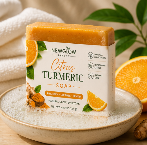 NEWGLOW Citrus Turmeric Soap – Brightening & Cleansing Glow Bar