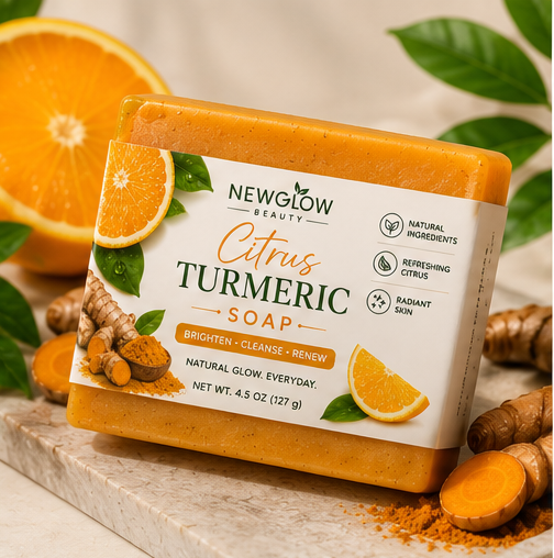 NEWGLOW Citrus Turmeric Soap – Brightening & Cleansing Glow Bar